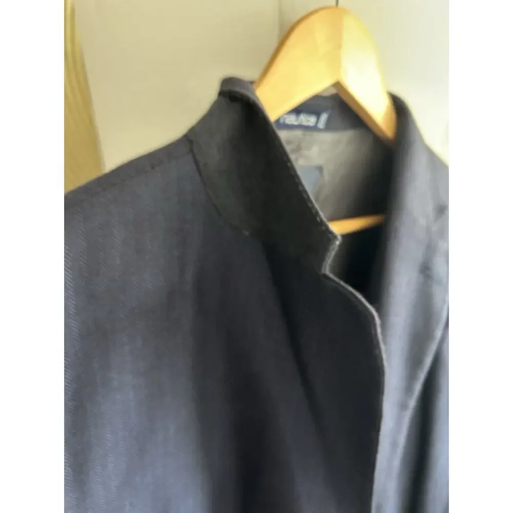 Nautica Silk Wool Blazer Sport Jacket 48R Preppy Coastal.Blue Old Money